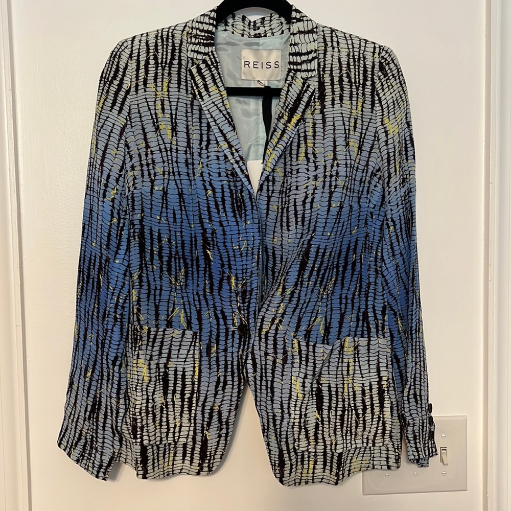 Reiss Silk Printed Blazer Jacket - Picture 2 of 13